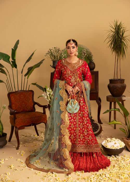 Sara Jahan - Rang E Bahar Chiffon Embroidered Suit For Women - Red - 3 Piece