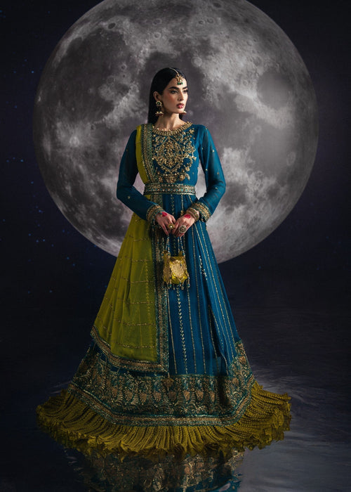 Sara Jahan - Rang E Bahar Chiffon Embroidered Suit For Women - Teal - 3 Piece