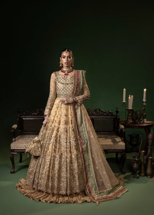 Sara Jahan - Rang E Bahar Net Embroidered Suit For Women - Gold - 3 Piece