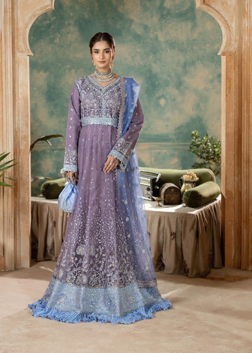 Sara Jahan - Rang E Bahar Net Embroidered Suit For Women - Mauve - 3 Piece