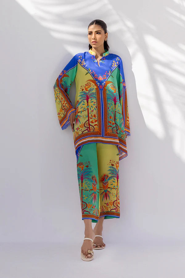 Sania Maskatiya - Savi (B) - Crepe / Crepe - Azure Aquamarine - 2 Piece