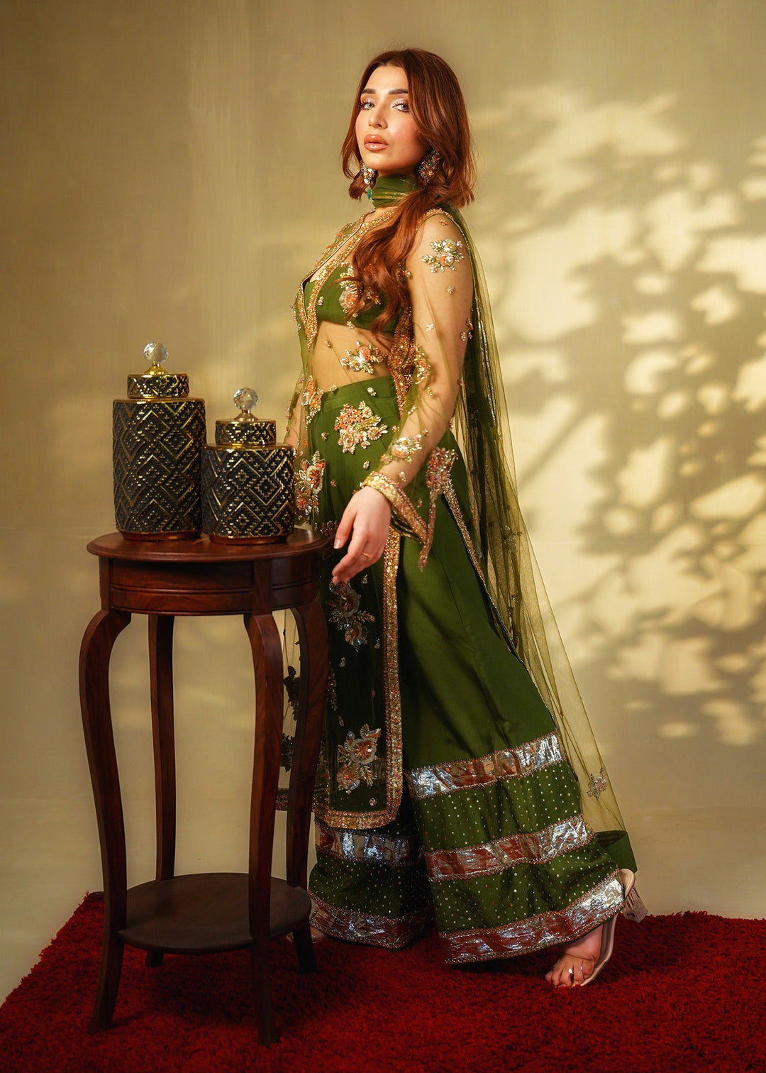 Shahid Chuhan - Avira Breeze Net Suit For Women - Green
