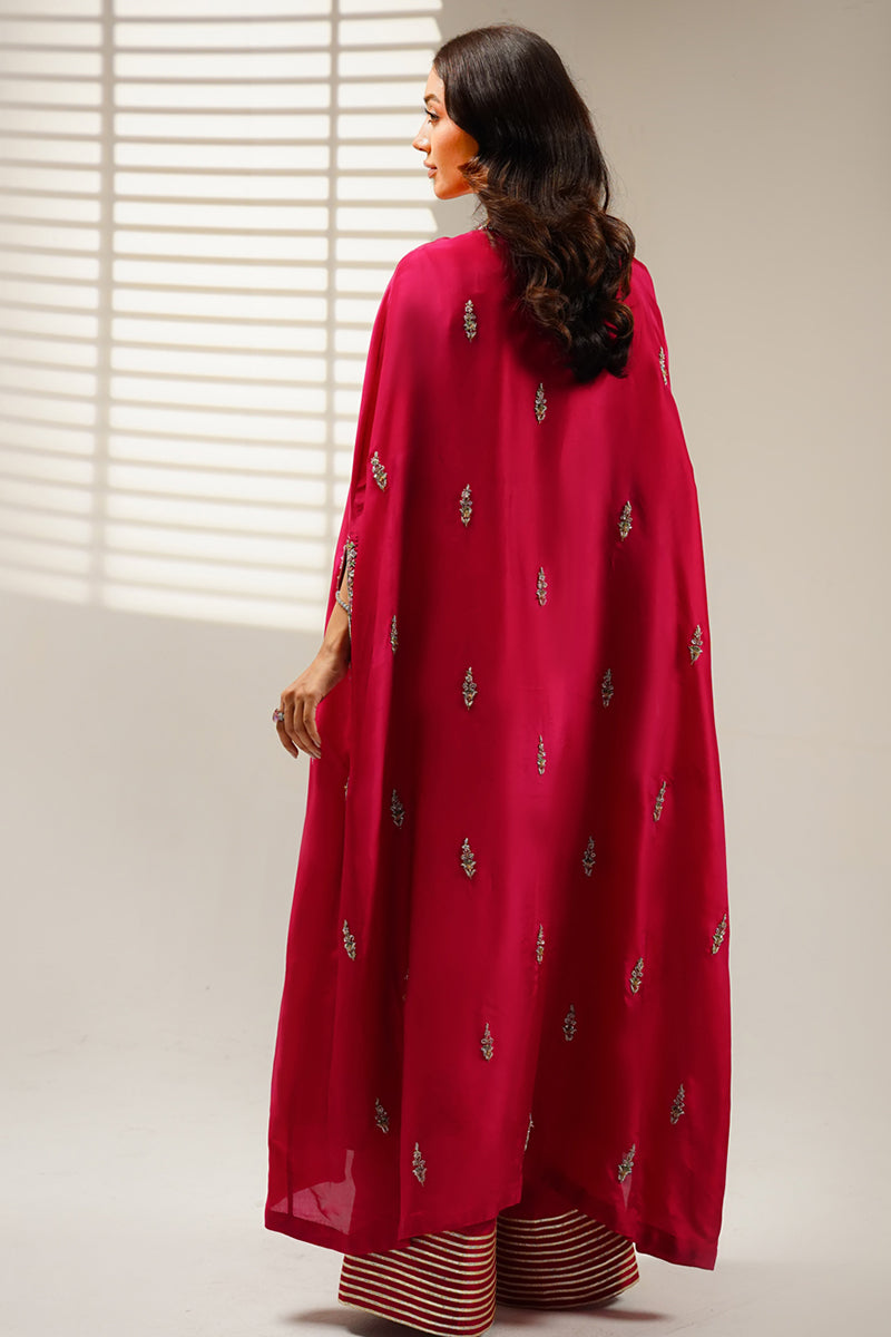 Shahid Chuhan - Elysiana Silk Jacket For Women - Hot Pink
