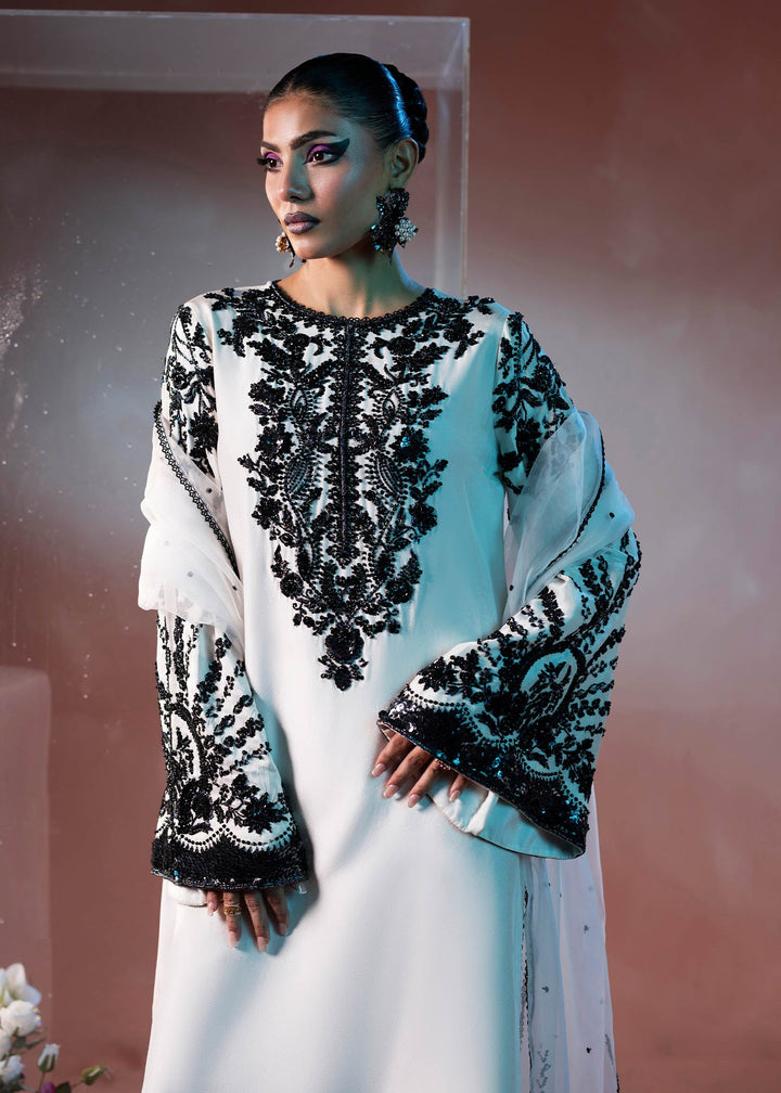Shahid Chuhan - Ivory Eclipse Silk Suit For Women - Ivory