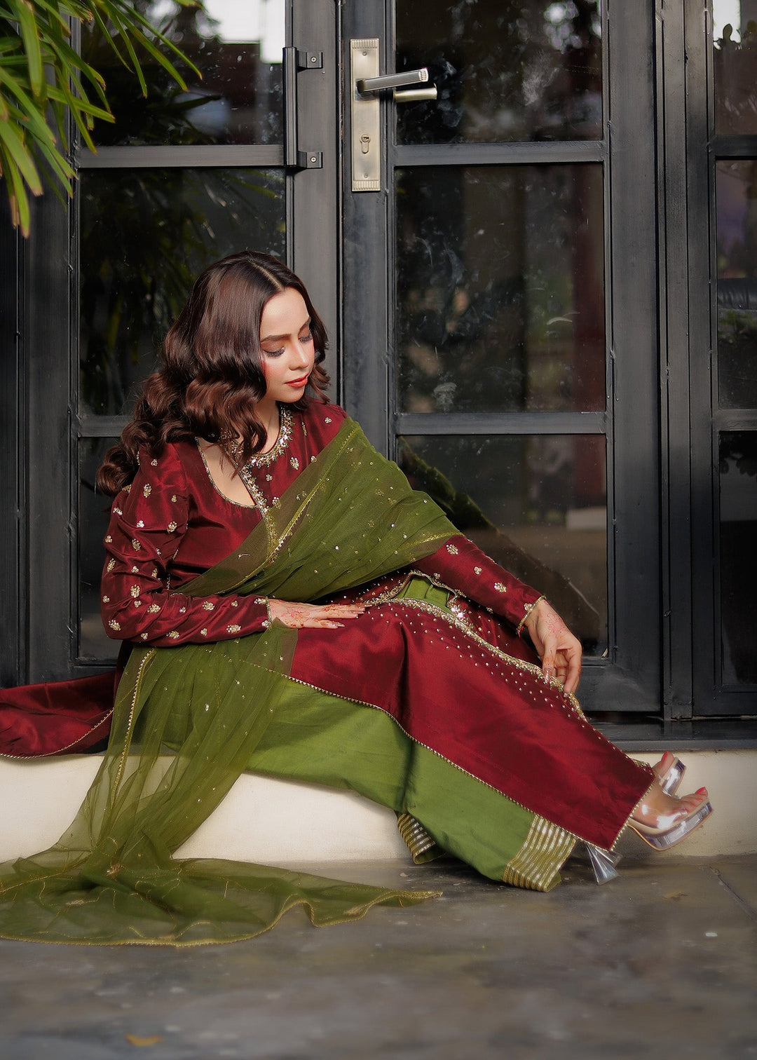 Shahid Chuhan - Mahogany Luxe - Client Diaries Silk Suit For Women - Brown