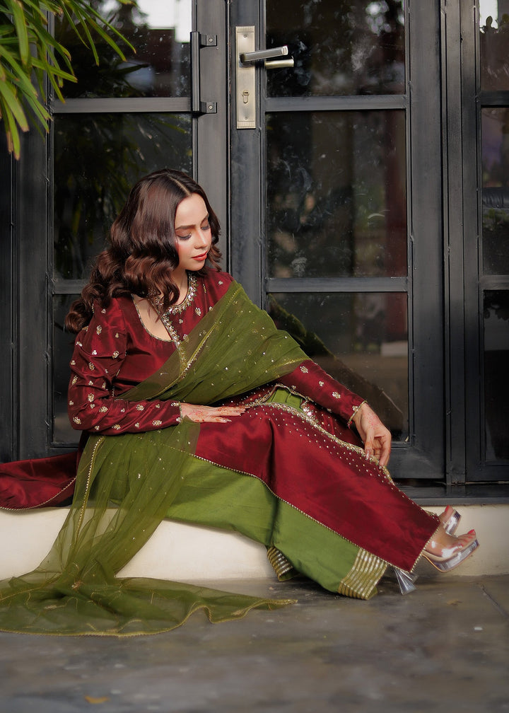 Shahid Chuhan - Mahogany Luxe - Client Diaries Silk Suit For Women - Brown