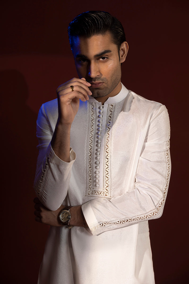 Shahid Chuhan - Regal Attire Blended Suit For Men - Off-White