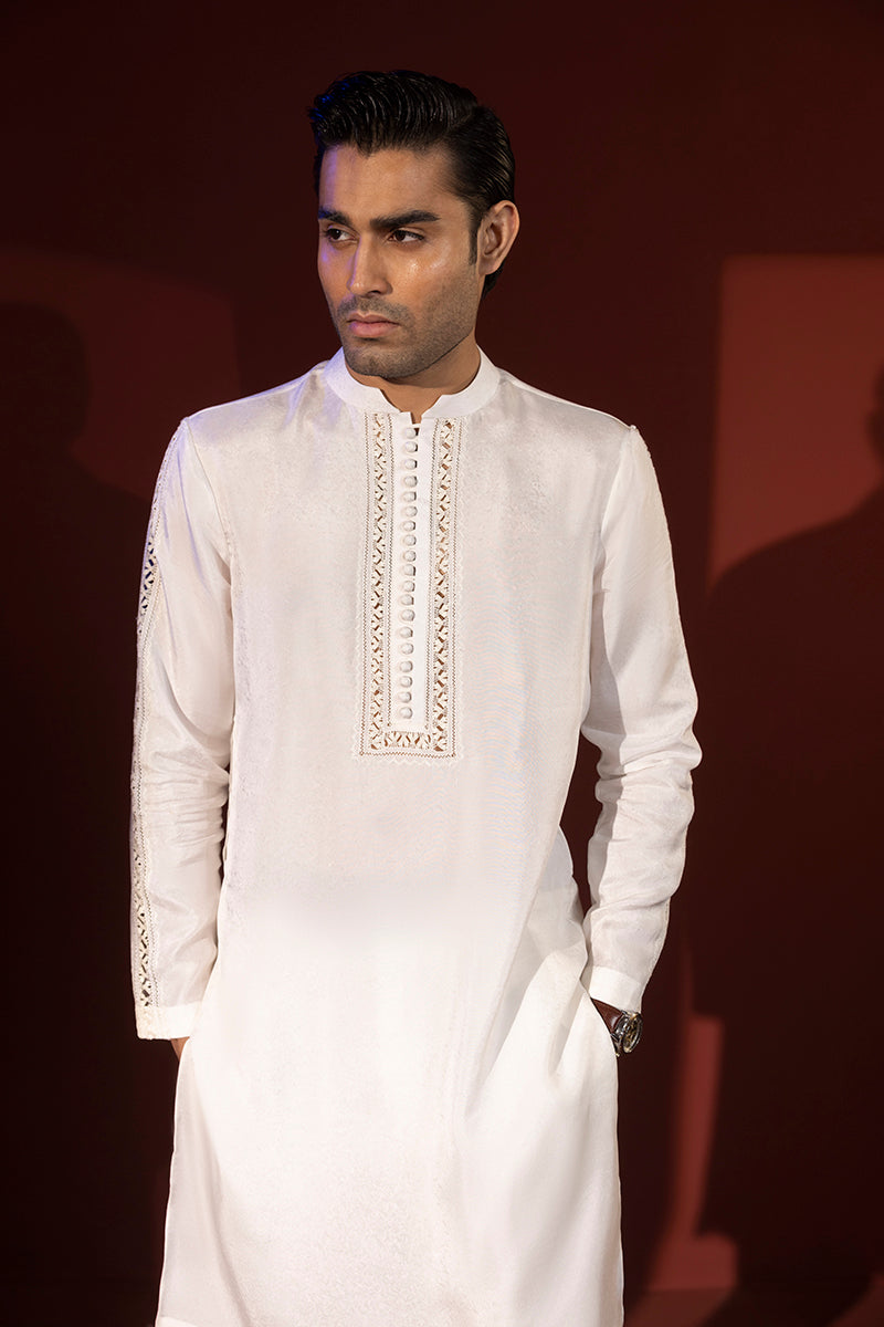 Shahid Chuhan - Regal Attire Blended Suit For Men - Off-White