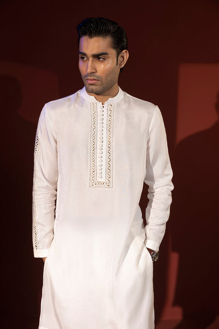 Shahid Chuhan - Regal Attire Blended Suit For Men - Off-White