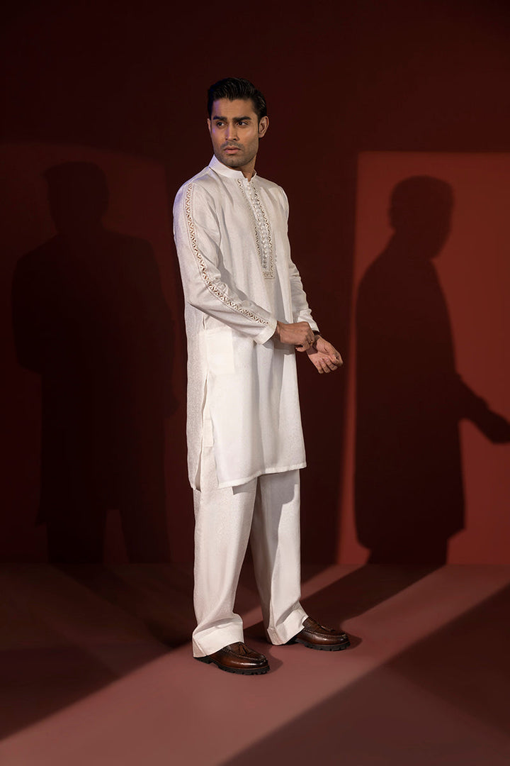 Shahid Chuhan - Regal Attire Blended Suit For Men - Off-White