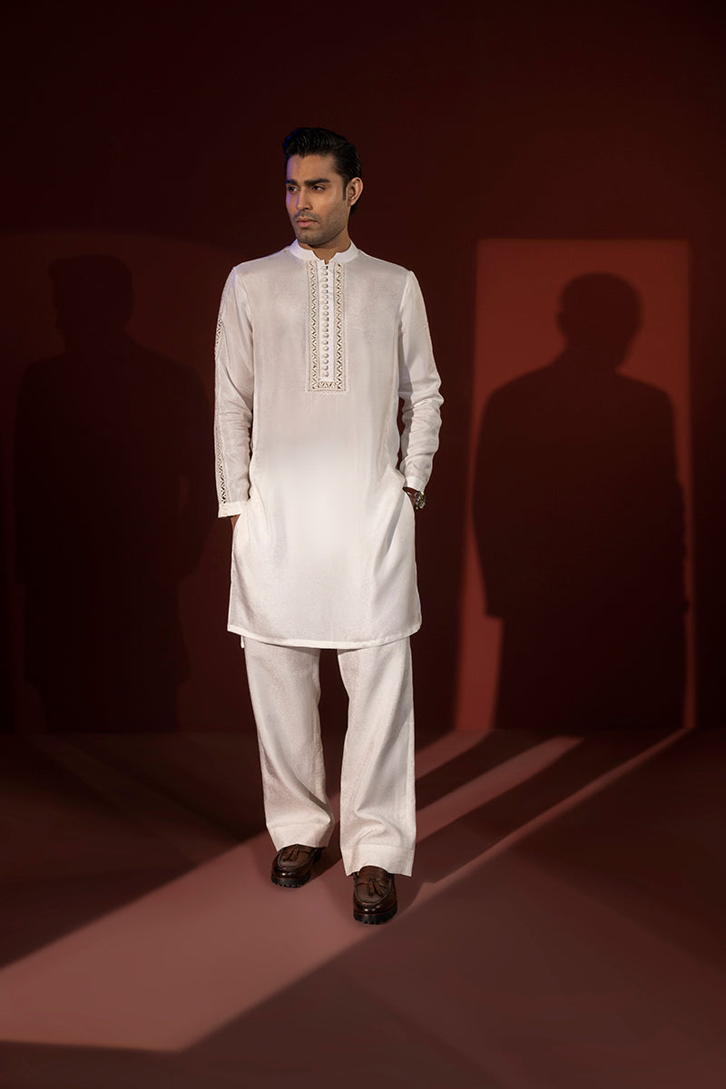 Shahid Chuhan - Regal Attire Blended Suit For Men - Off-White