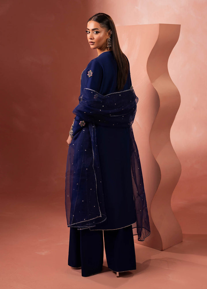 Shahid Chuhan - Regalia Silk Suit For Women - Royal Blue