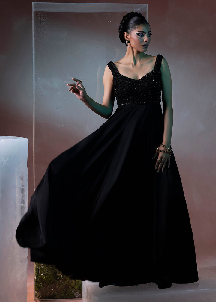 Shahid Chuhan - Selene Silk Pishwas For Women - Black