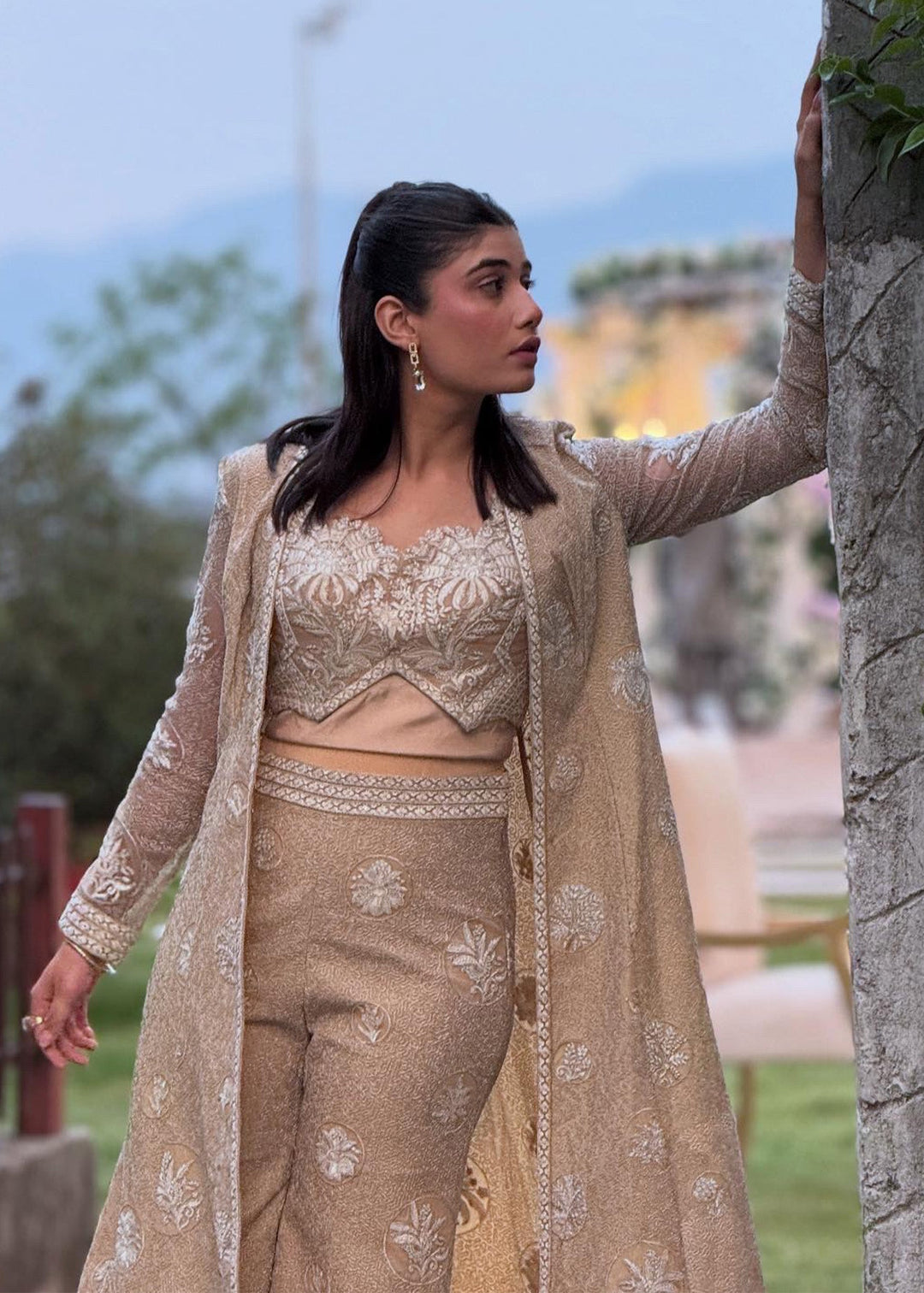 Shahid Chuhan - Silken Trail - Client Diaries Organza Jacket For Women - Nude