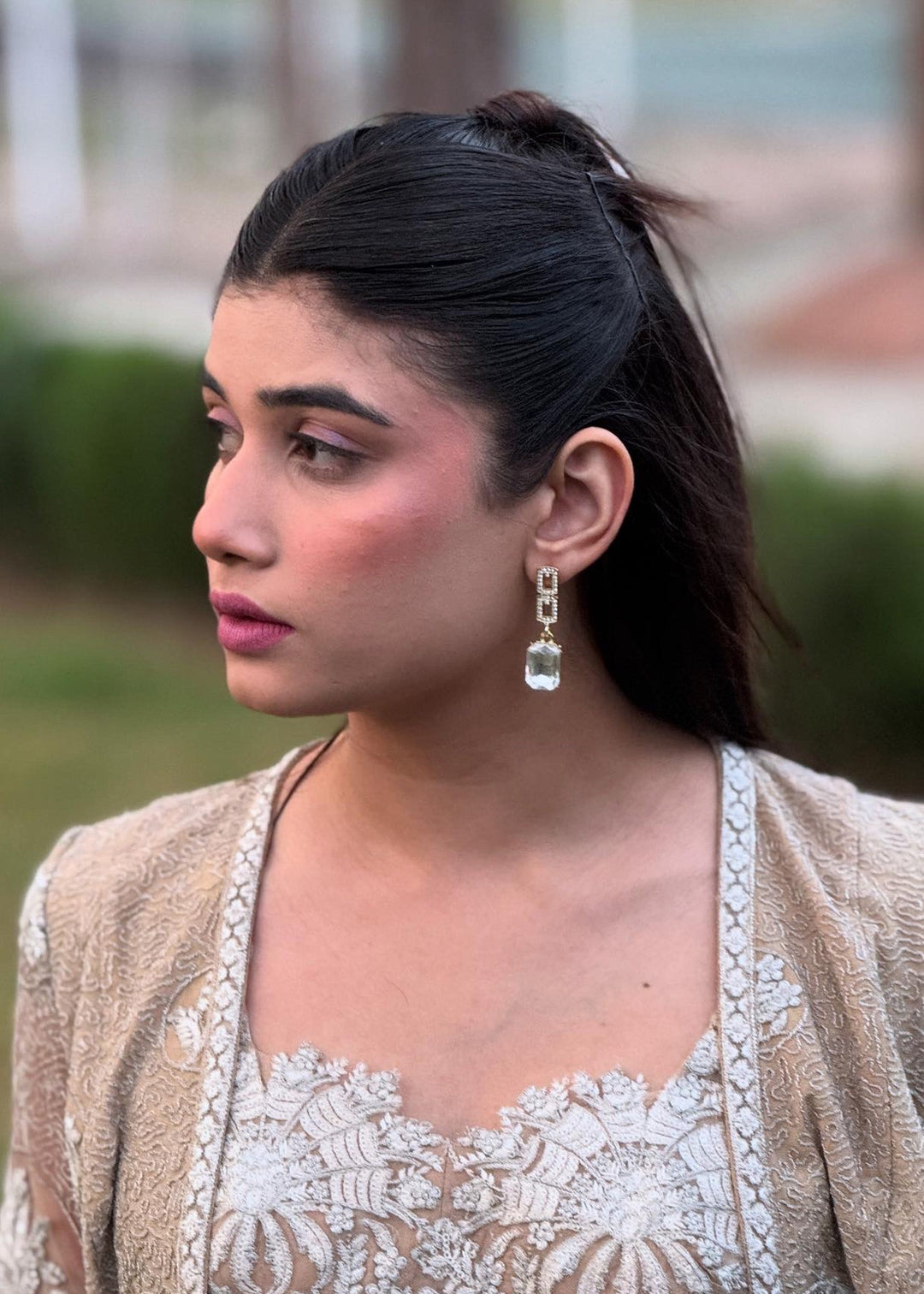 Shahid Chuhan - Silken Trail - Client Diaries Organza Jacket For Women - Nude