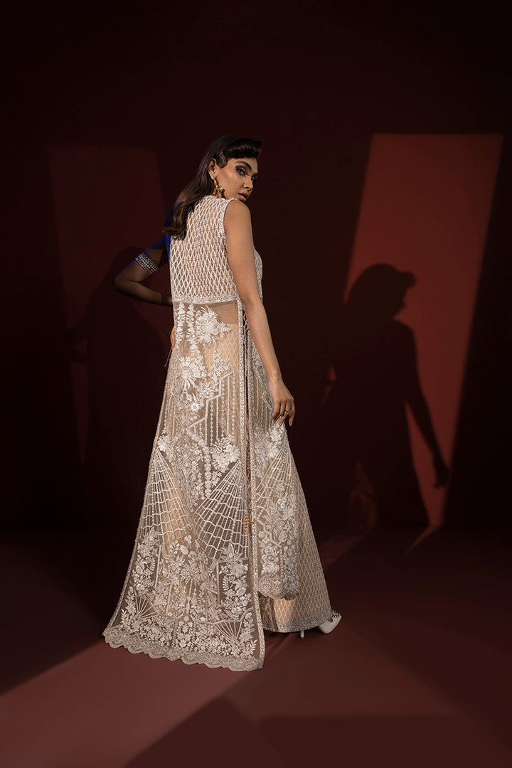 Shahid Chuhan - Silken Trail Organza Jacket For Women - Nude