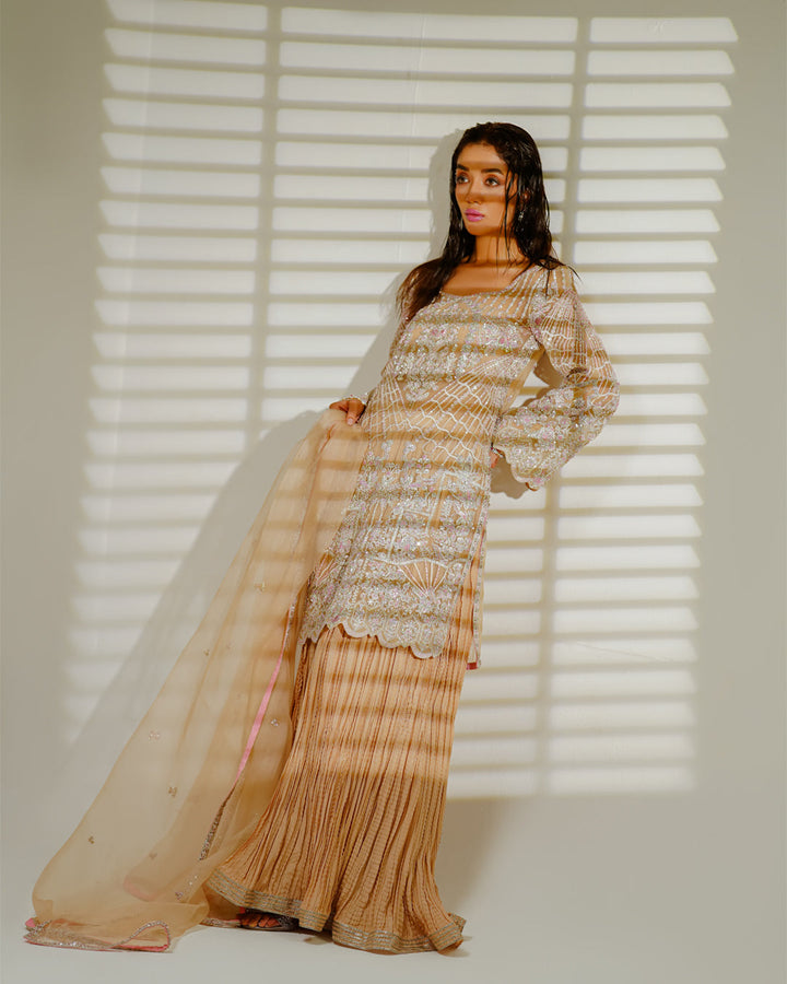 Shahid Chuhan - Vintage Revival Organza Suit For Women - Light Skin
