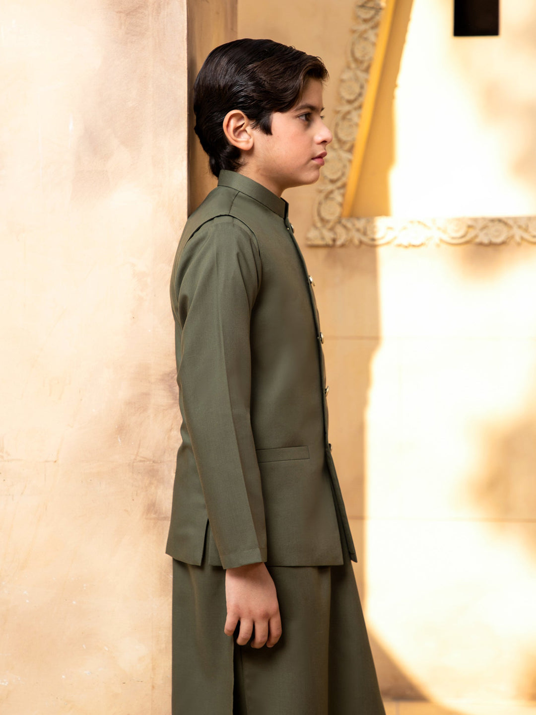Shahjahan - Army Green Waistcoat - 1 Piece