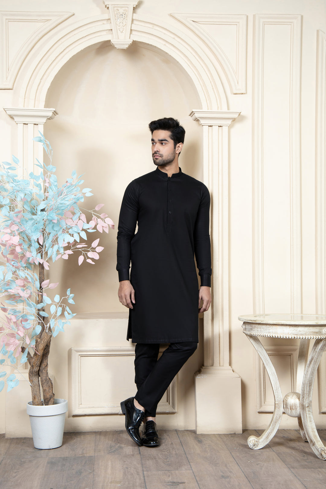 Shahjahan - Black Soft Cotton Kurta Trouer For Men