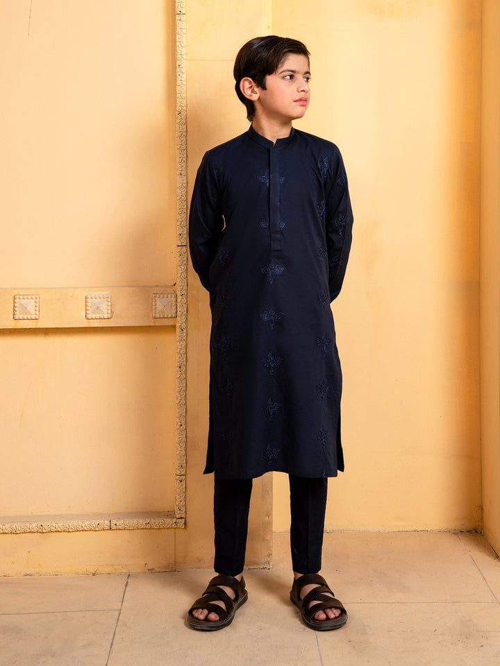 Shahjahan - Blue Embroidered Kutra Trouser - 2 Piece