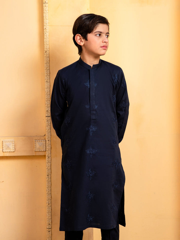 Shahjahan - Blue Embroidered Kutra Trouser - 2 Piece