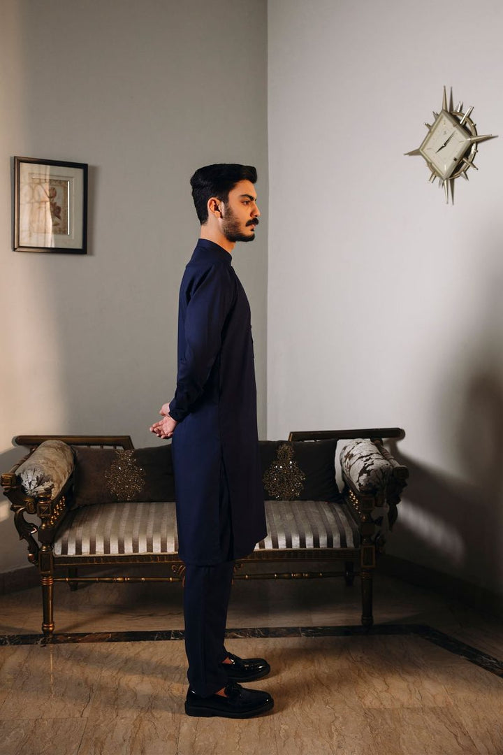 Shahjahan - Blue Kurta Trouser - 2 Piece