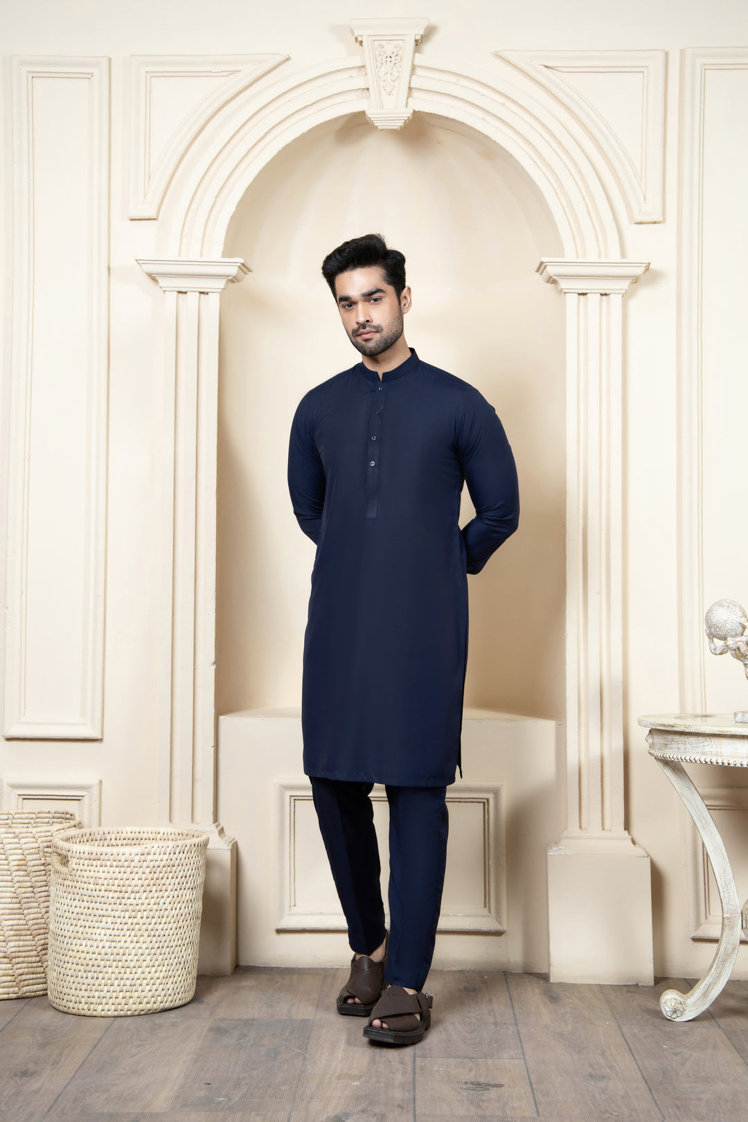 Shahjahan - Boski Kurta Trouser Navy Blue For Men