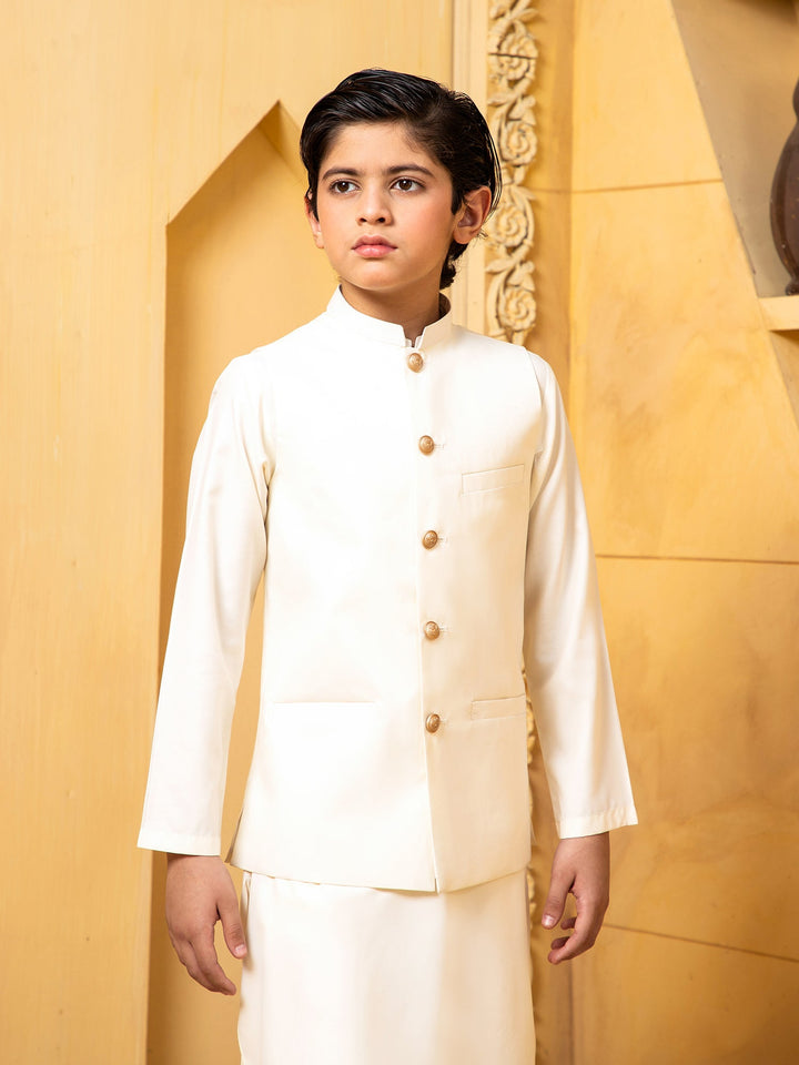 Shahjahan - Boski Kurta Trouser With Waistcoat - 3 Piece