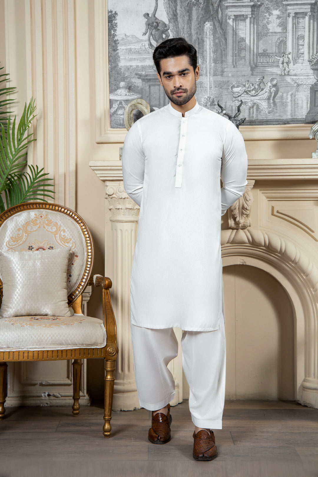Shahjahan - Boski Offwhite Kurta Shalwar For Men