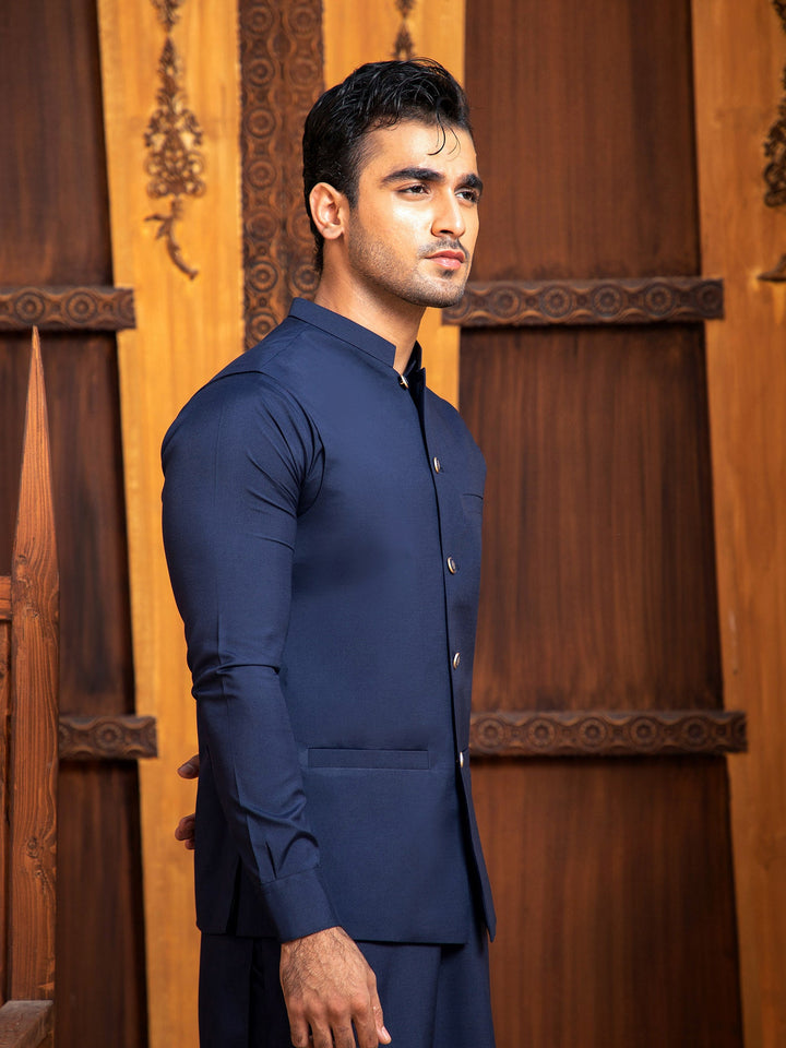 Shahjahan - Navy Blue Waistcoat - 1 Piece
