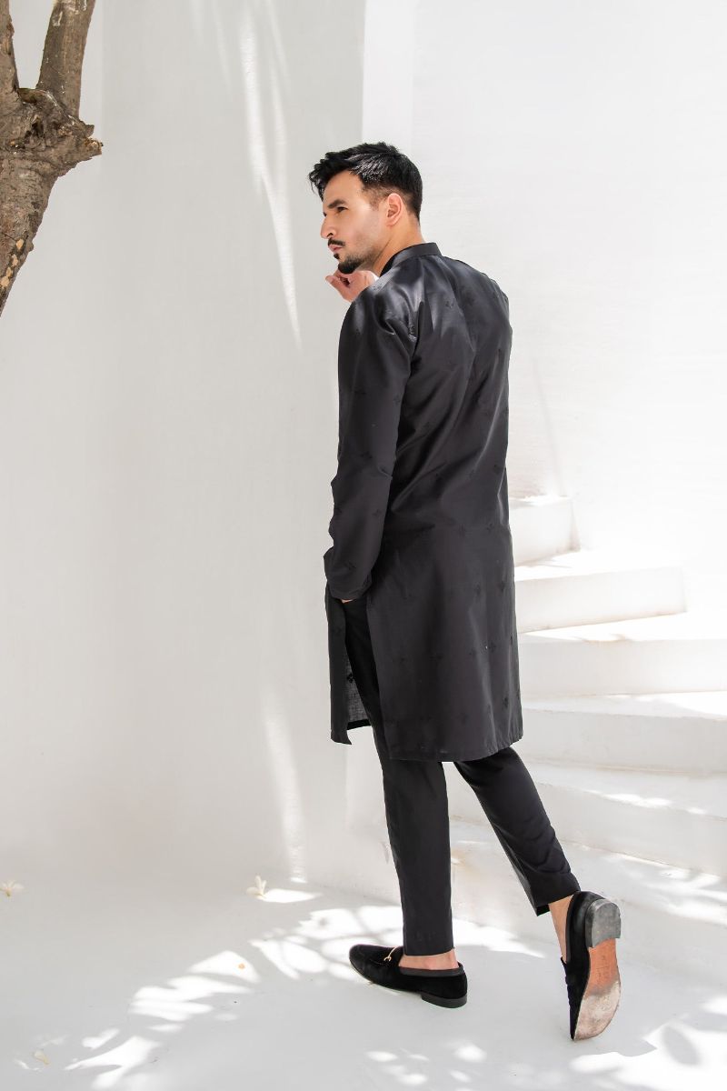 Shahjahan - Soft Lawn - Fine Quality - Black Embroidered Kutra Trouser - 2 Piece