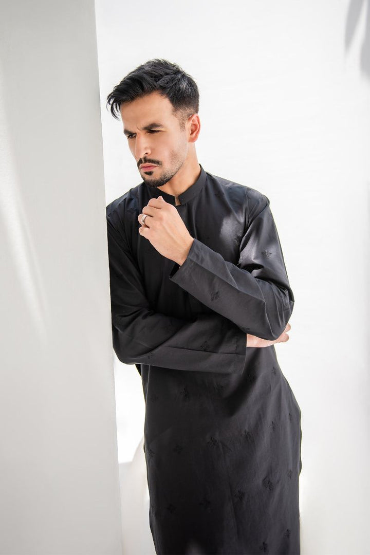 Shahjahan - Soft Lawn - Fine Quality - Black Embroidered Kutra Trouser - 2 Piece