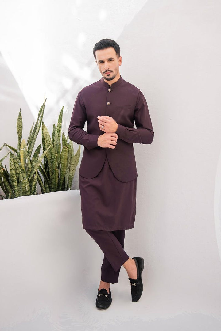 Shahjahan - Wash &amp; Wear - Chocolate Brown - 3 Piece
