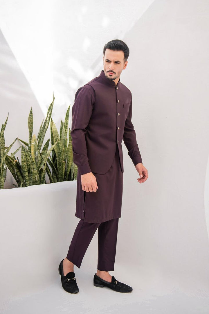 Shahjahan - Wash &amp; Wear - Chocolate Brown - 3 Piece