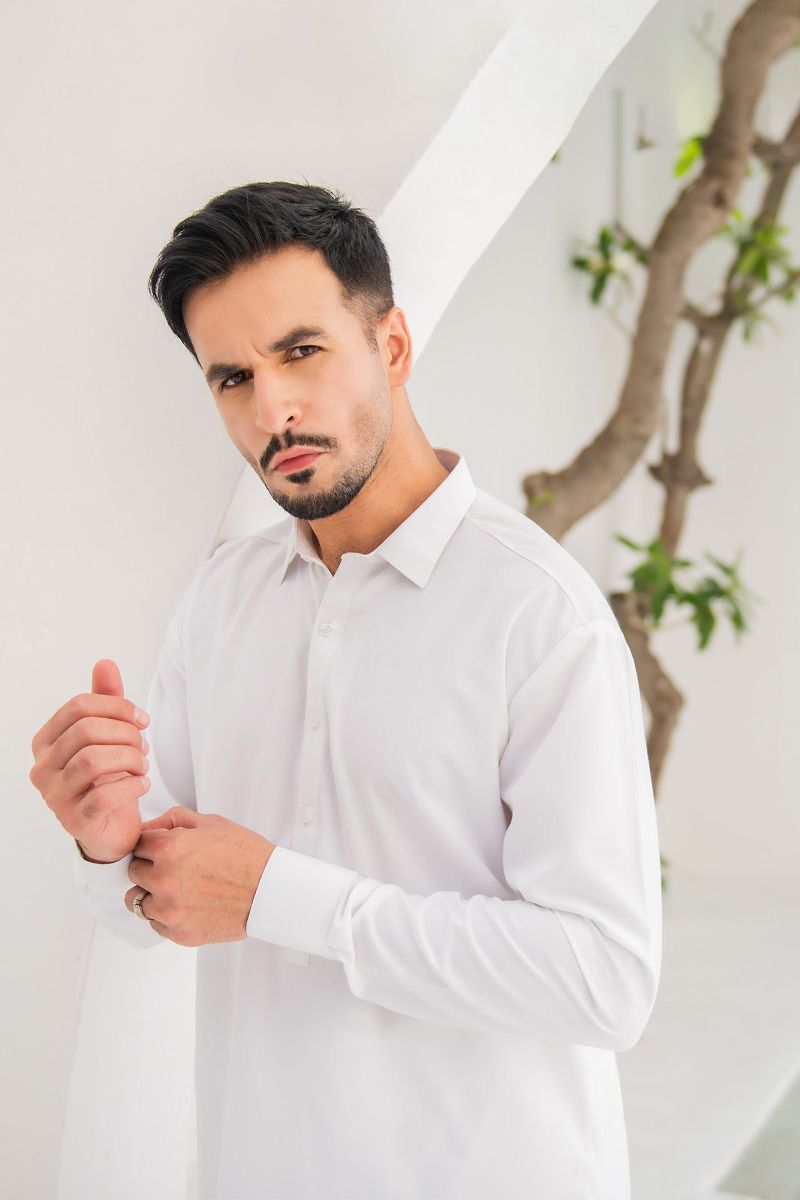 Shahjahan - Wash &amp; Wear - Off White Kameez Shalwar - 2 Piece