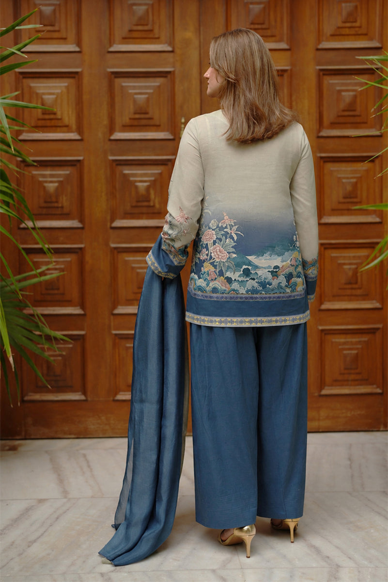Shamaeel Ansari Azure Whisper Suit Blue 3 Piece