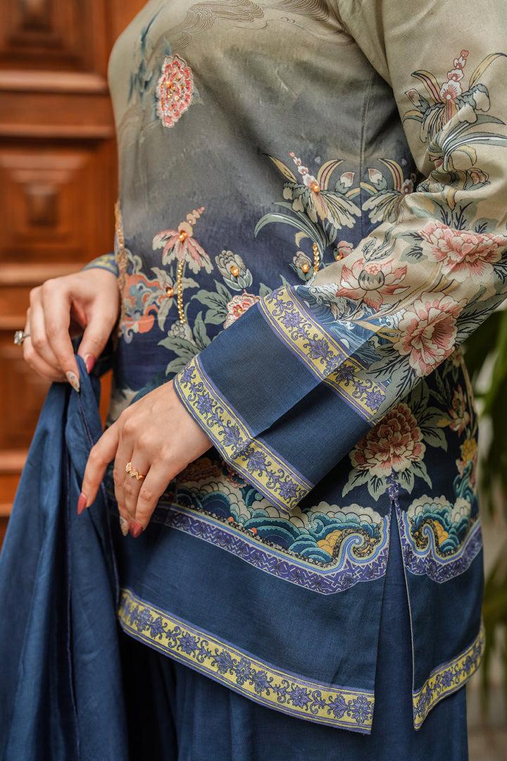 Shamaeel Ansari Azure Whisper Suit Blue 3 Piece