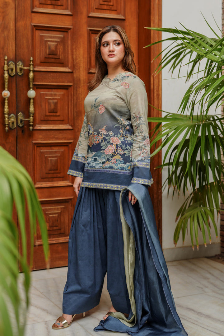 Shamaeel Ansari Azure Whisper Suit Blue 3 Piece