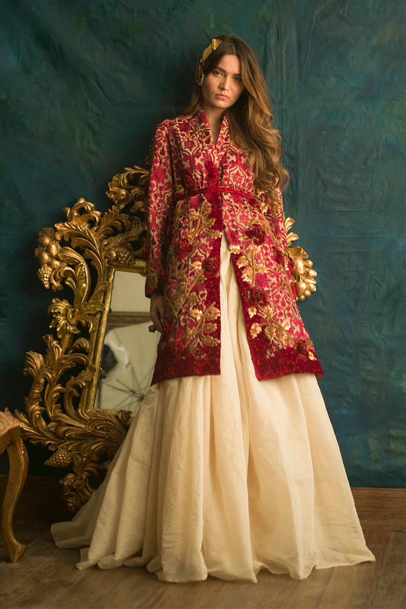 Shamaeel Ansari Gul-e-Surkh Jacket Red 3 Piece