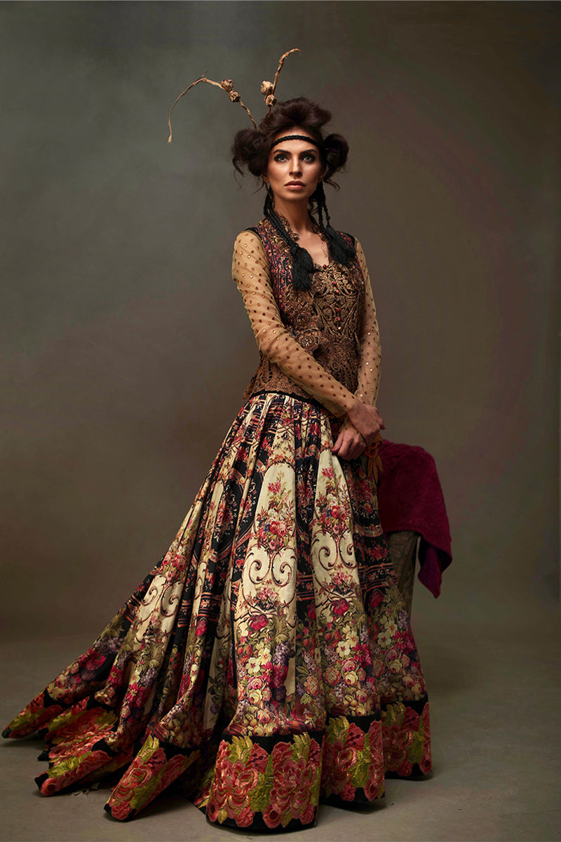 Shamaeel Ansari Gulnaar Royale Pishwas Multicolor 2 Piece