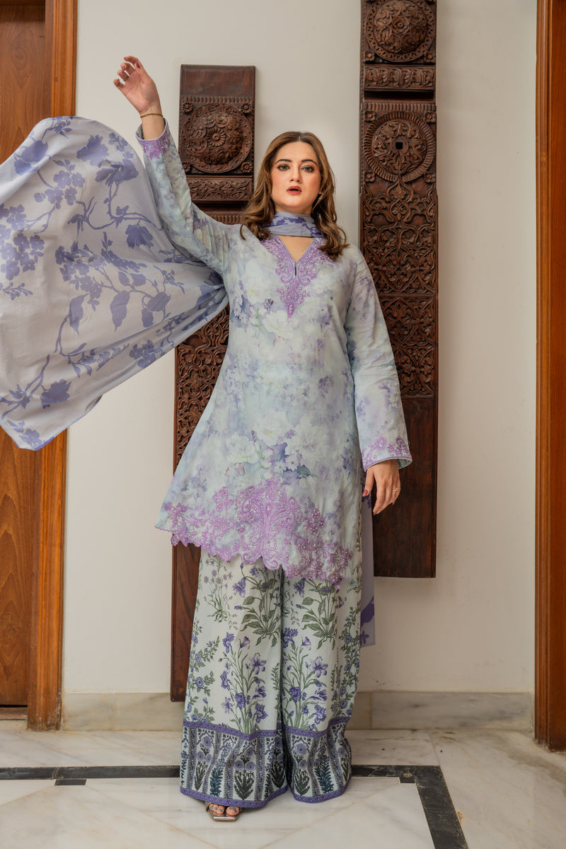 Shamaeel Ansari Lilac Bloom Suit Purple 3 Piece