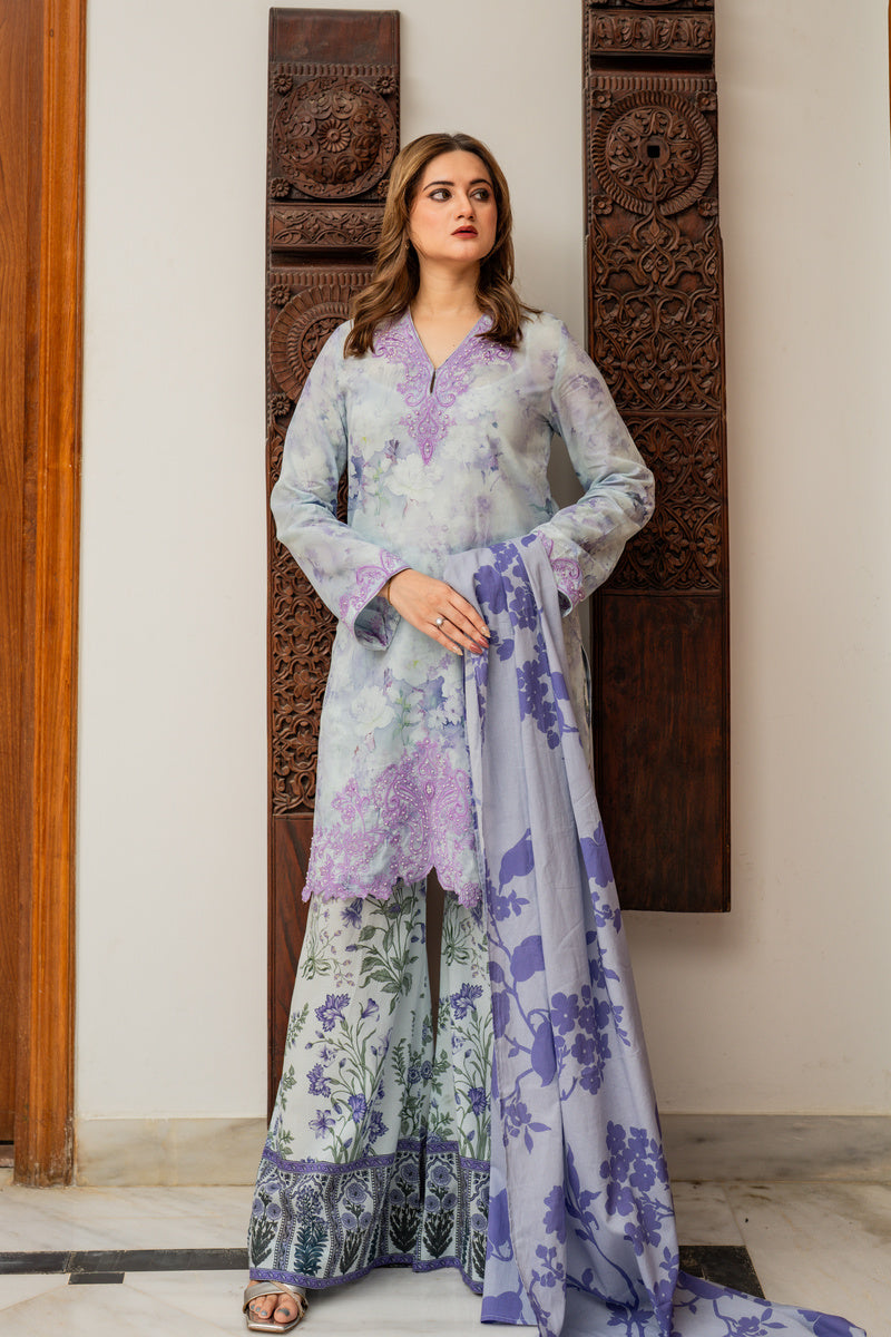 Shamaeel Ansari Lilac Bloom Suit Purple 3 Piece