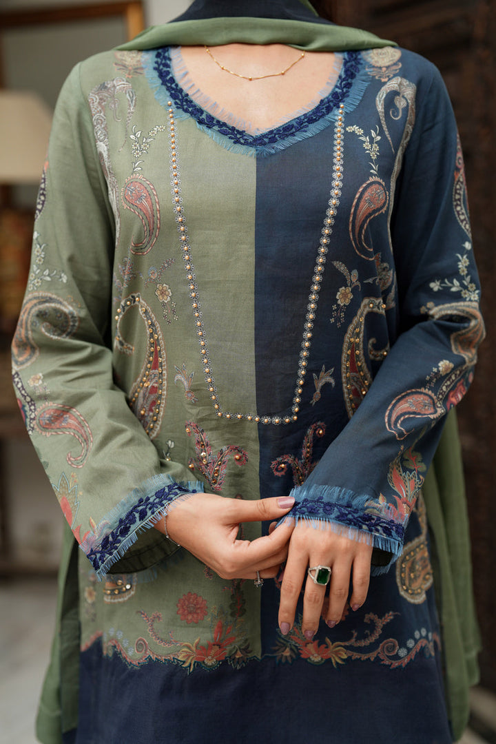 Shamaeel Ansari Olive Muse Suit Green 3 Piece