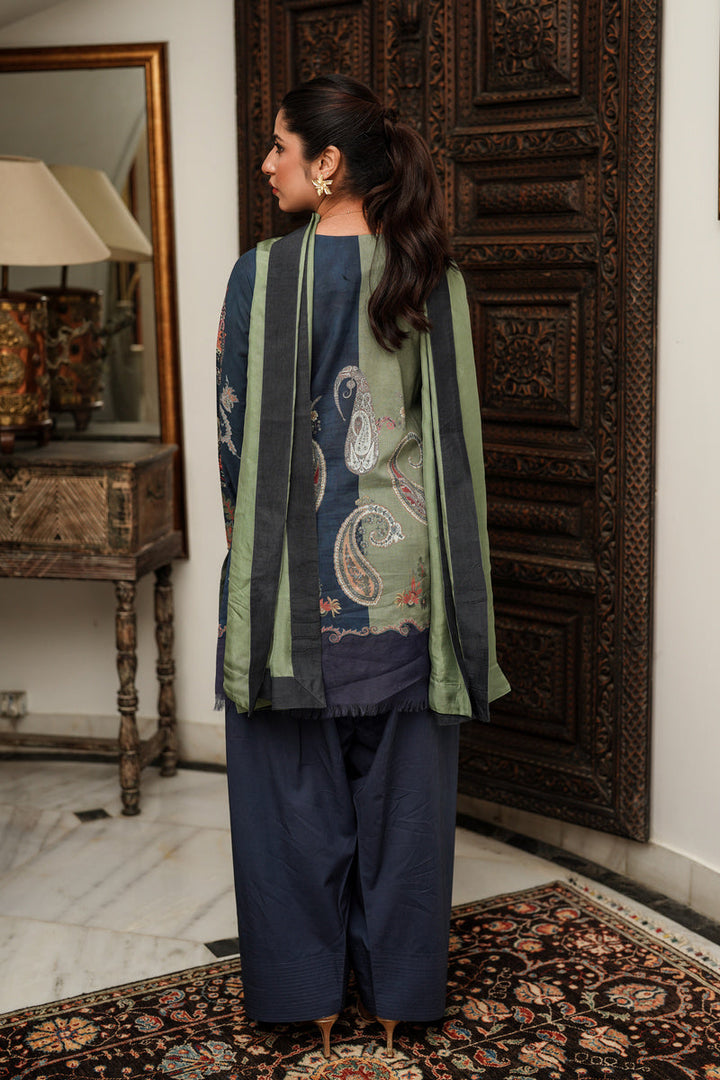 Shamaeel Ansari Olive Muse Suit Green 3 Piece