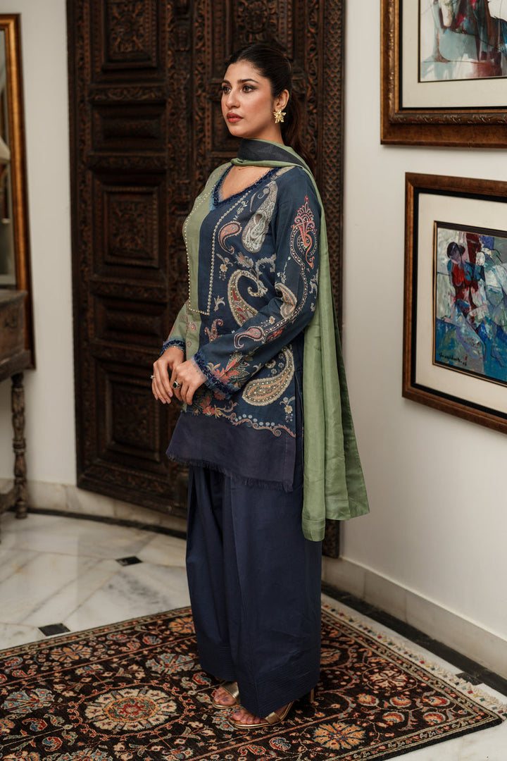 Shamaeel Ansari Olive Muse Suit Green 3 Piece