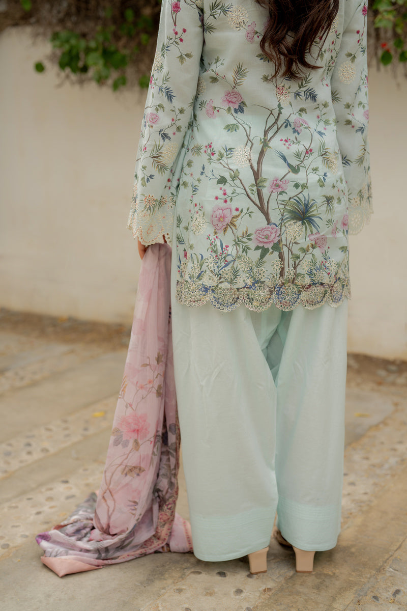 Shamaeel Ansari Pastel Bloom Suit White 3 Piece