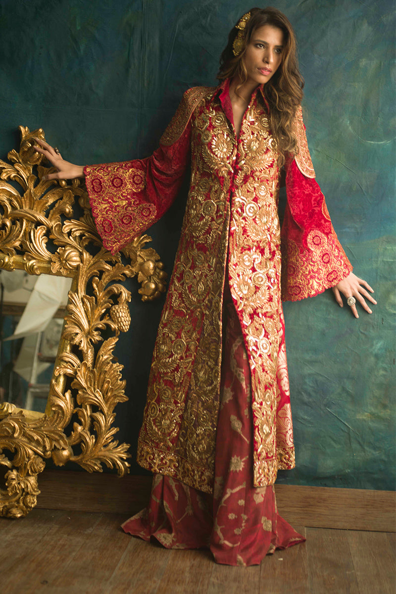 Shamaeel Ansari Shehnai-e-Surkh Jacket Red 3 Piece