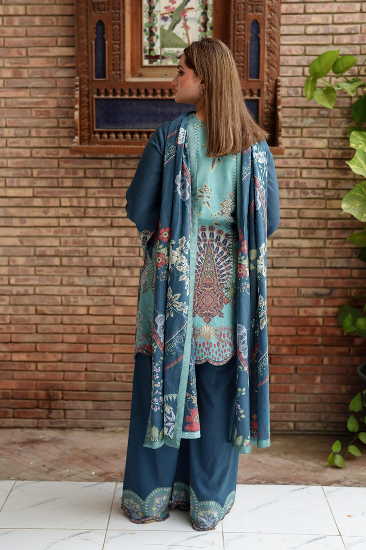 Shamaeel Ansari Sky Enchant Suit Blue 3 Piece