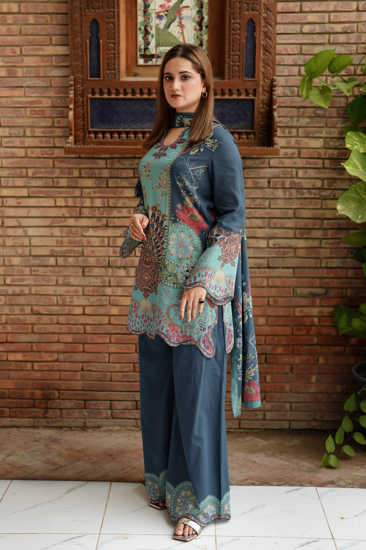 Shamaeel Ansari Sky Enchant Suit Blue 3 Piece
