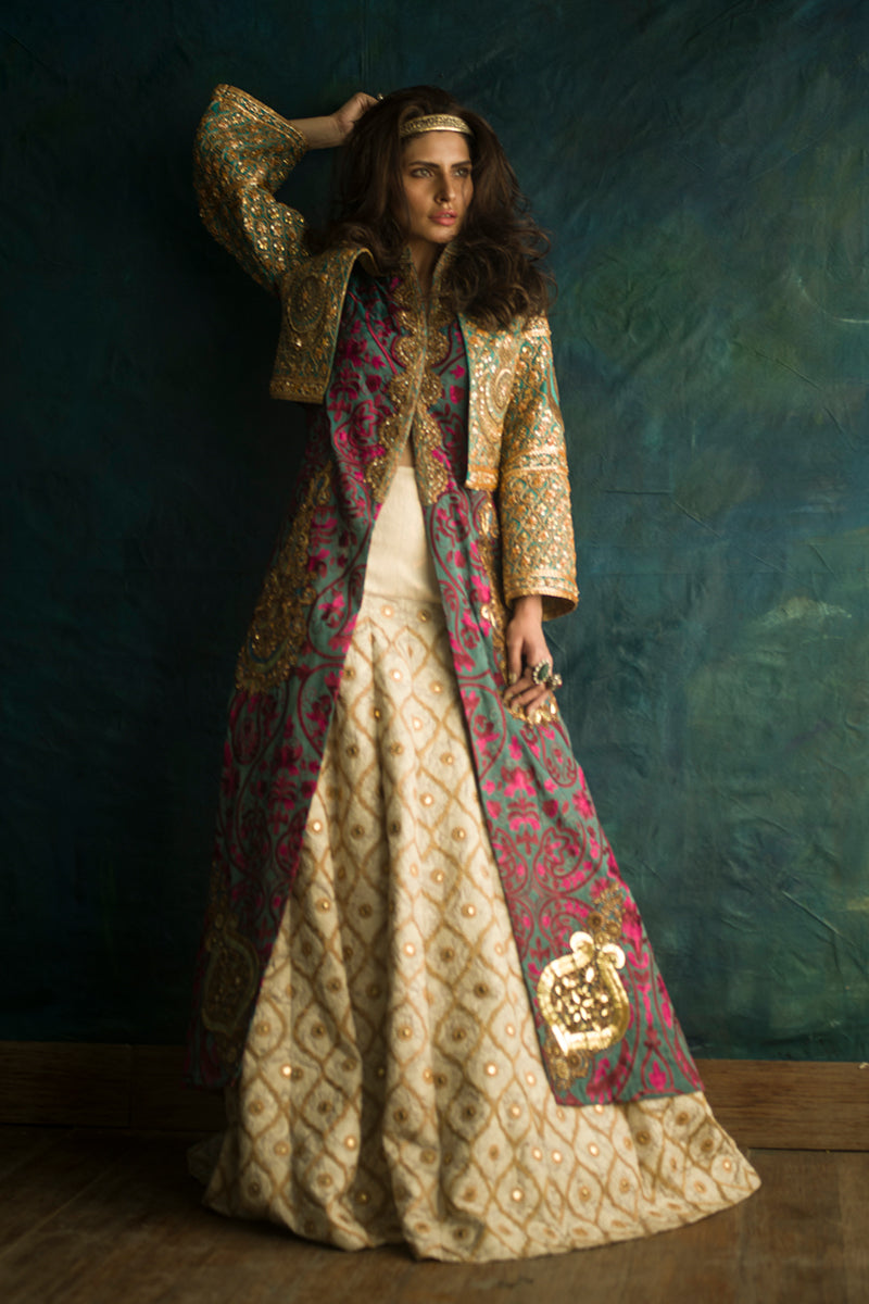 Shamaeel Ansari Sultan's Sapphire Jacket Blue 3 Piece